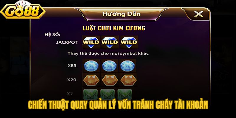 Quản lý vốn theo quy luật mini game Kim Cương với mức cược 1–3% mỗi ván